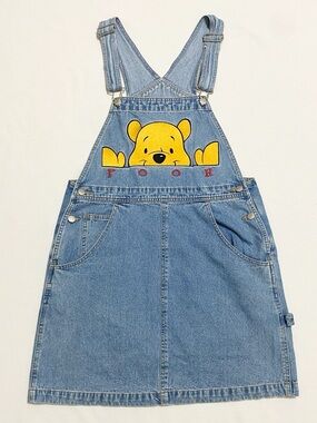 Vintage Winnie The Pooh Disney Catalog Denim Overall Dress